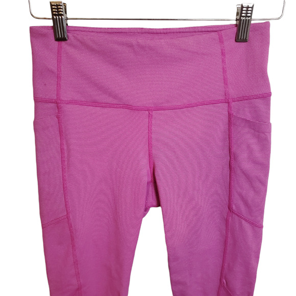 ATHLETA Capri Pink Striped Athletic Work Out Leggings Women's Size Small - Picture 5 of 13